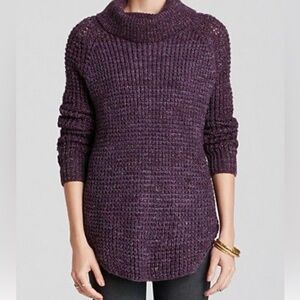 Free People Deep Purple Cowl Neck Sweater